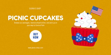 USA Independence Day Desserts Offer Twitter Design Template