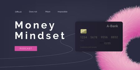 Finance Concept with Credit Card Twitter Design Template