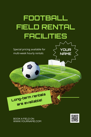 Football Field Rental Ad Invitation 6x9in Design Template