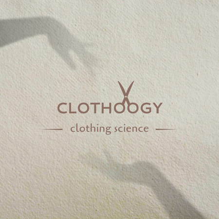 Clothing Brand Ad with Scissors Illustration Logo Design Template