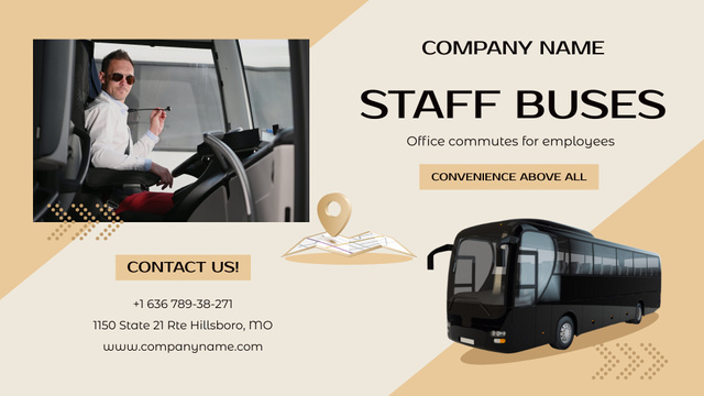 Template di design Staff Buses Offer With Driver In Yellow Full HD video