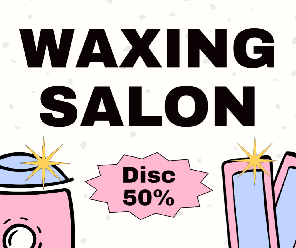Discount at Waxing Salon Facebookデザインテンプレート