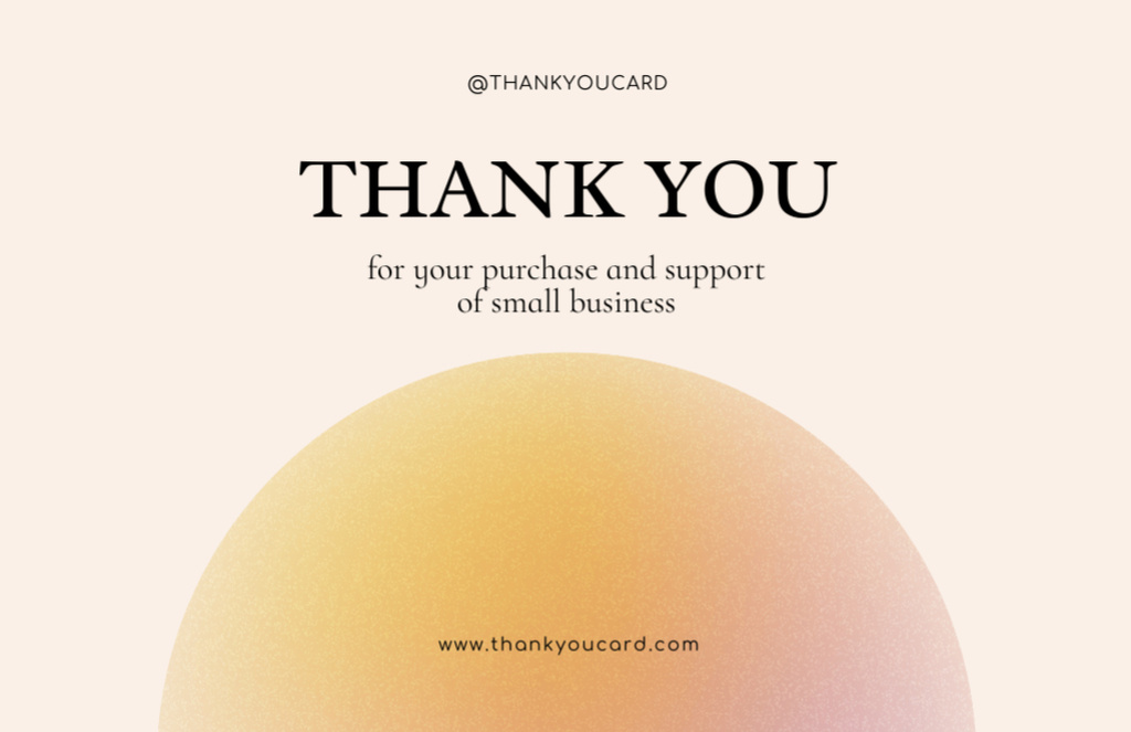 Thank You for Support Small Business Thank You Card 5.5x8.5in Design Template