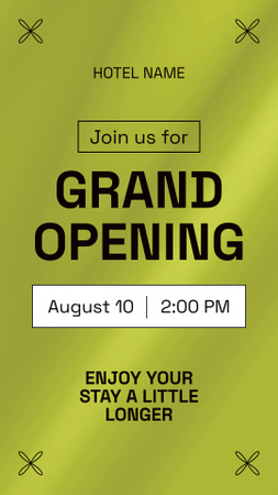 Hotel Grand Opening In August Instagram Video Story Modelo de Design