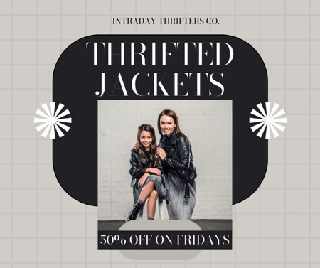Thrifted Jackets for Family Look Facebook Design Template
