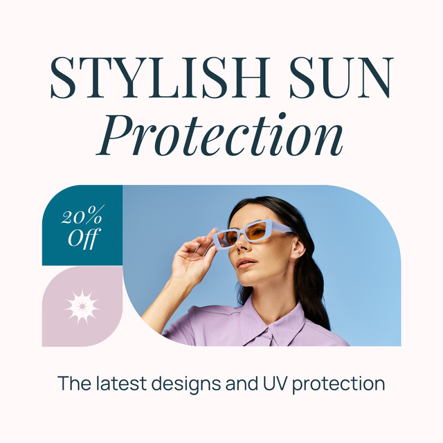 Discount on Stylish Solar Protection Instagram AD Modelo de Design