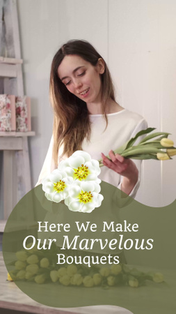 Platilla de diseño Arranging Flowers For Bouquets In Local Floral Shop TikTok Video