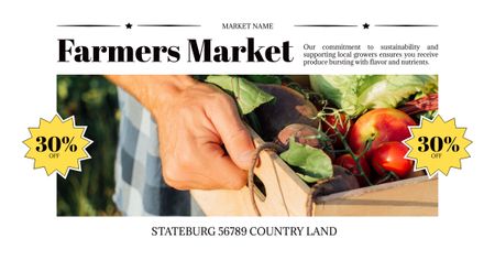 Platilla de diseño Tasty Vegetables and Fruits at Farmer's Market Facebook AD