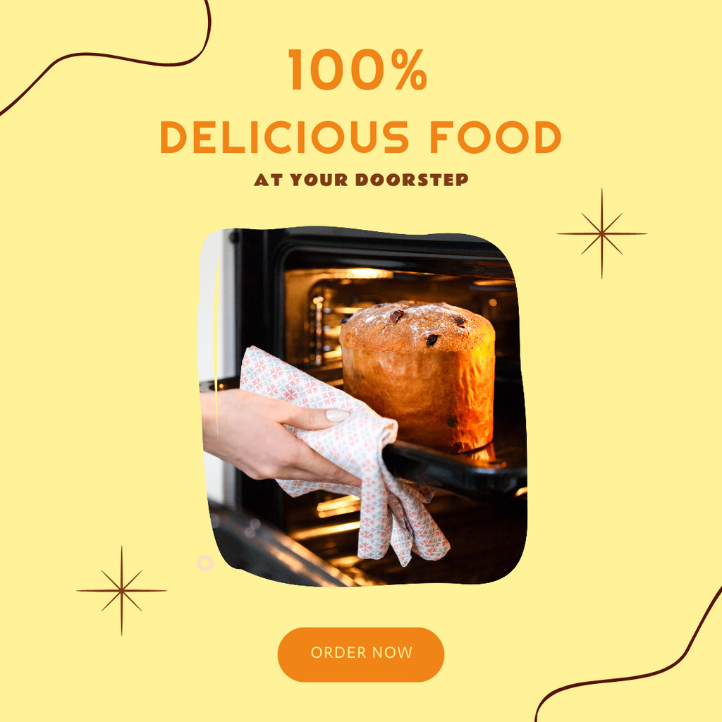 Delicious Homemade Food Delivery Instagram Šablona návrhu