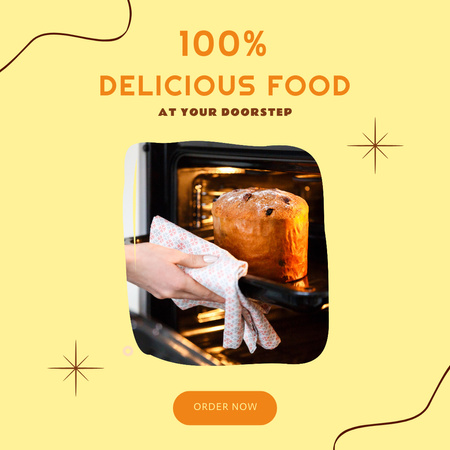 Herkullisen kotitekoisen ruoan toimitus Instagram Design Template