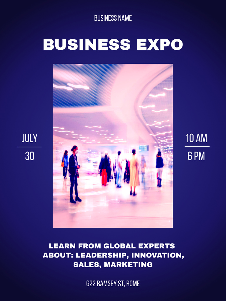 Business Exposition Event Announcement Poster USデザインテンプレート