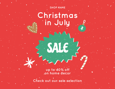 Mesmerizing July Christmas Items Sale Announcement Flyer 8.5x11in Horizontal Design Template