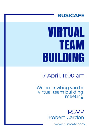 Announcement to Virtual Teambuilding Meeting Invitation 4.6x7.2in Design Template