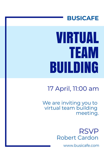 Virtual Teambuilding Meeting Announcement Invitation 4.6x7.2in Modelo de Design