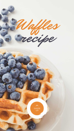 Recipe Ad with Tasty Waffle Instagram Story Design Template