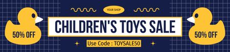 Platilla de diseño Discount Offer with Yellow Duck Toys Ebay Store Billboard