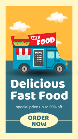 Delicious Street Fast Food Ad Instagram Story tervezősablon