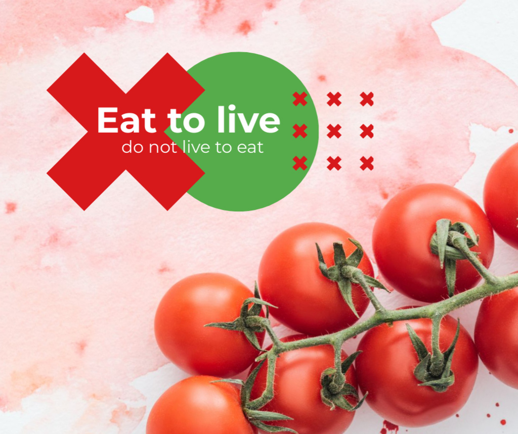Ripe cherry tomatoes Facebook Design Template