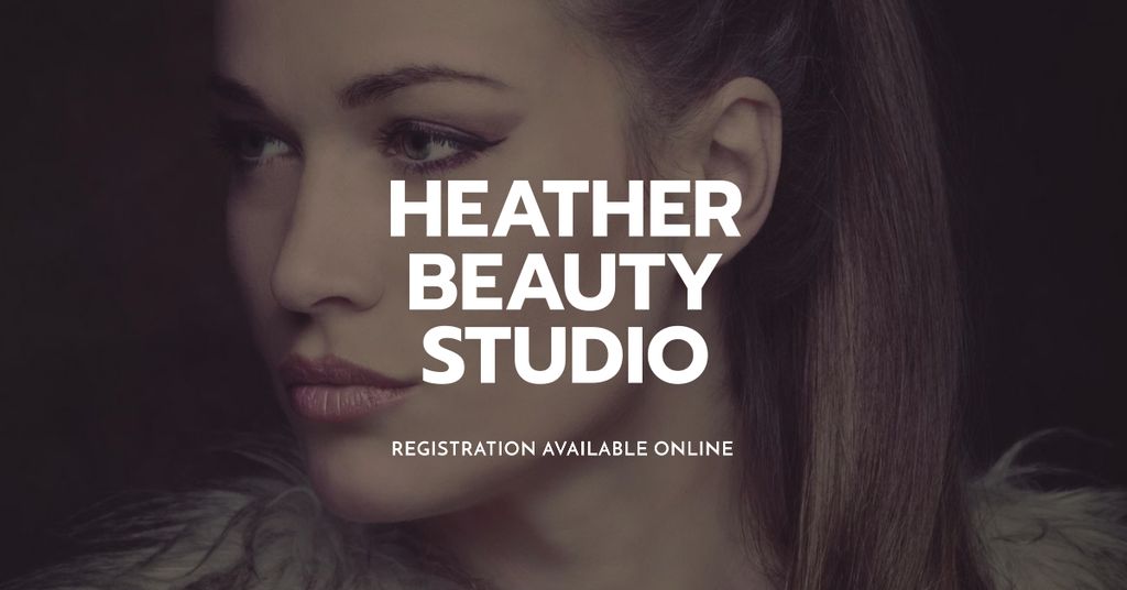 Designvorlage Hair Salon Ad with Attractive Woman für Facebook AD