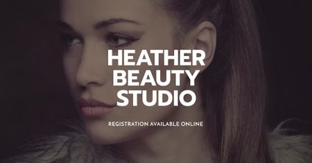 Designvorlage Hair Salon Ad with Attractive Woman für Facebook AD