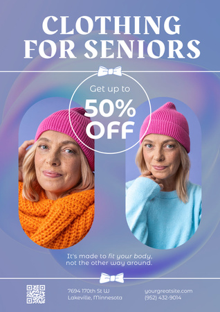 Platilla de diseño Discount Offer on Clothing for Seniors Poster