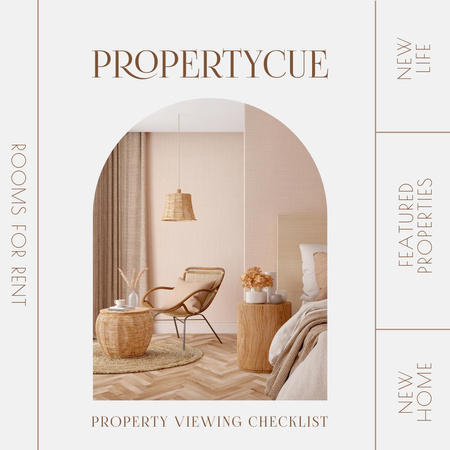 Property Ad with Cozy Home Interior Instagram Design Template