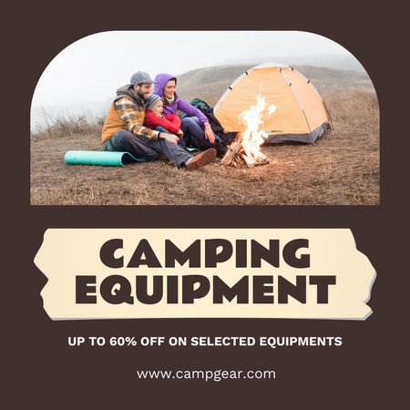 Camping and Hiking Equipment Sale  Instagram AD Design Template