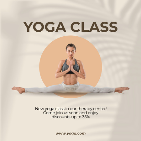 Plantilla de diseño de Anuncio de curso de yoga consciente con descuento Instagram 