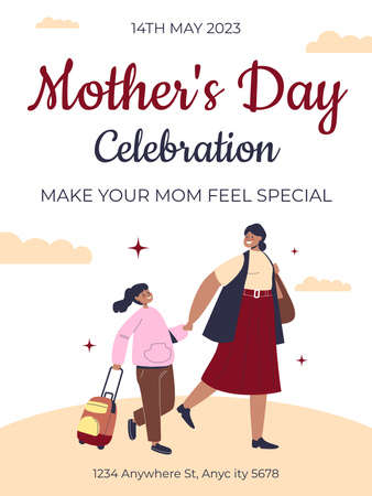 Mother's Day Event Celebration Poster US Design Template