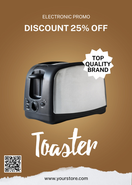 Designvorlage Toasters Discount Brown für Flayer