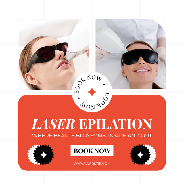 Collage with Laser Hair Removal of Face Instagram Modelo de Design