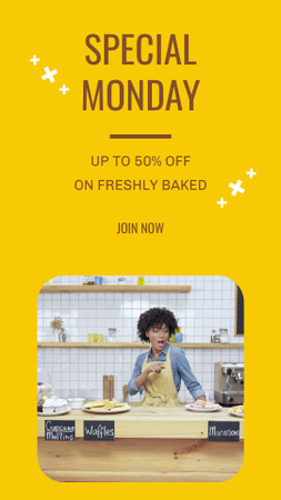 Special Monday Price on Bakery Instagram Video Story Design Template