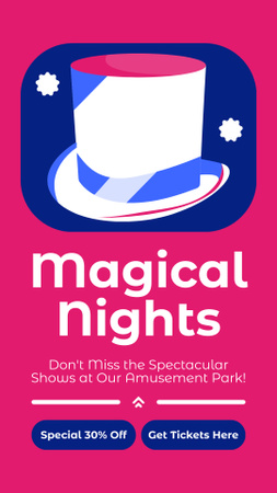 Magical Night Show With Discount Offer Instagram Story Design Template