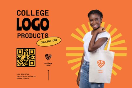 Ontwerpsjabloon van Label van College Apparel and Merchandise