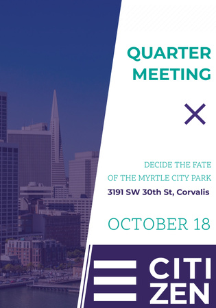 Quarter meeting announcement Poster 28x40in Design Template