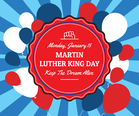 Martin Luther King day Card Large Rectangle Design Template