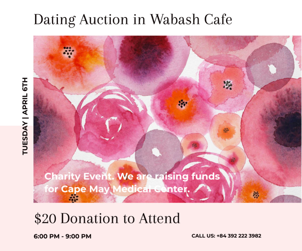 Cafe Dating Auction Announcement Medium Rectangle Šablona návrhu