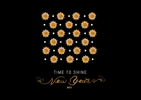 Ontwerpsjabloon van Postcard van New Year Cheers with Shiny Pattern