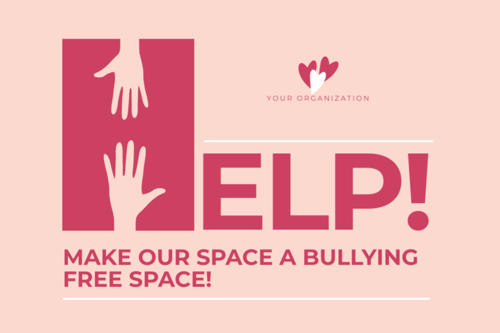 Ontwerpsjabloon van Postcard 4x6in van Peaceful Plea to Cease Bullying in Society