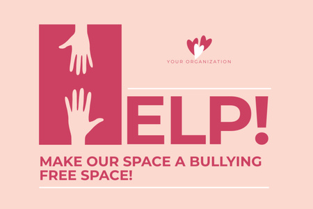 Awareness of Stop Bullying Postcard 4x6in Πρότυπο σχεδίασης
