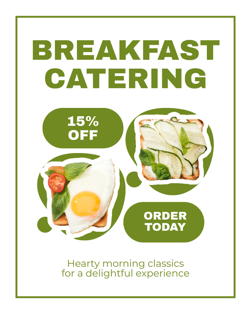 Order Healthy Breakfast with Discount Instagram Post Verticalデザインテンプレート