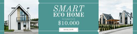 Designvorlage Smart Eco Home Mietangebot für LinkedIn Cover