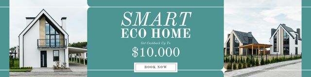 Smart Eco Home Rent Offer LinkedIn Cover – шаблон для дизайну