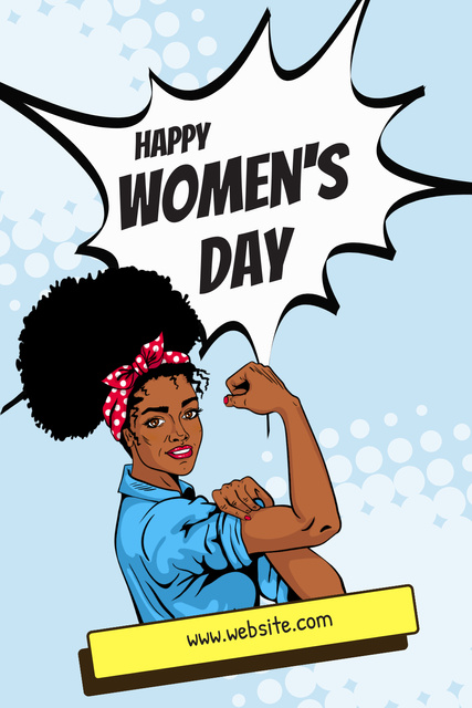 Ontwerpsjabloon van Pinterest van Women's Day Celebration with Strong Woman
