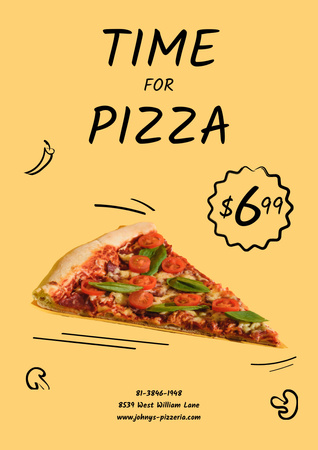 Szablon projektu Restaurant Offer with Slice of Pizza Poster A3