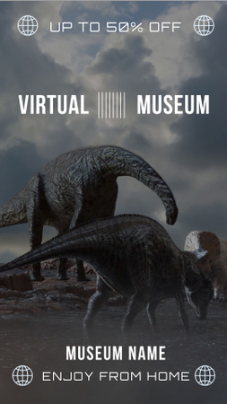 anúncio da visita ao museu virtual Instagram Video Story Modelo de Design