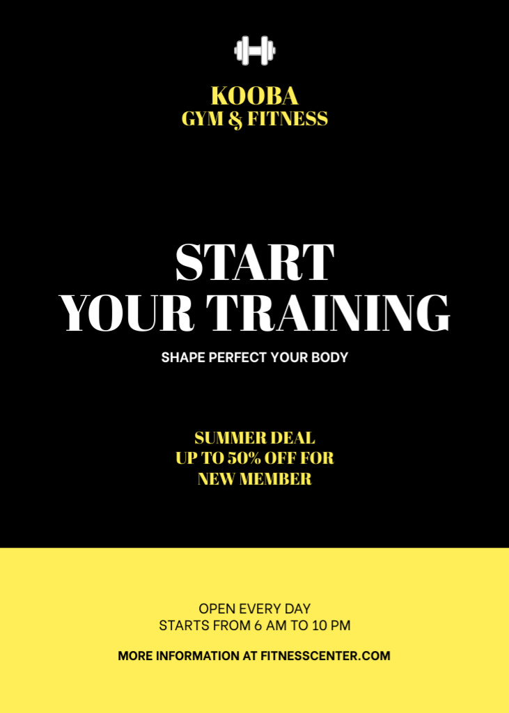Ontwerpsjabloon van Flayer van Fitness And Gym Membership With Discount Offer