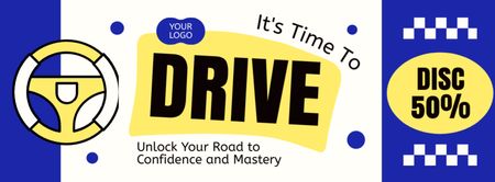 Offering Driving Practice With Discounts In School Facebook cover Design Template