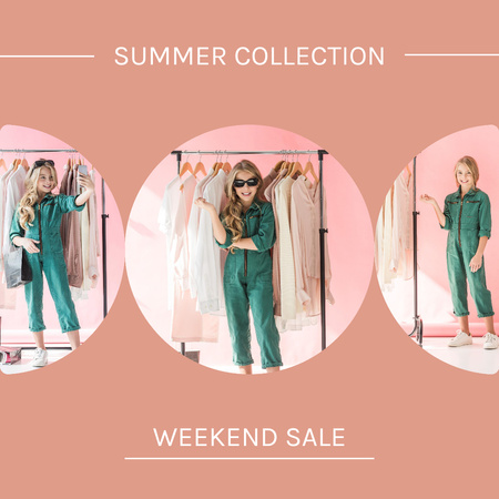 Template di design collezione di abbigliamento estivo per ragazze Instagram