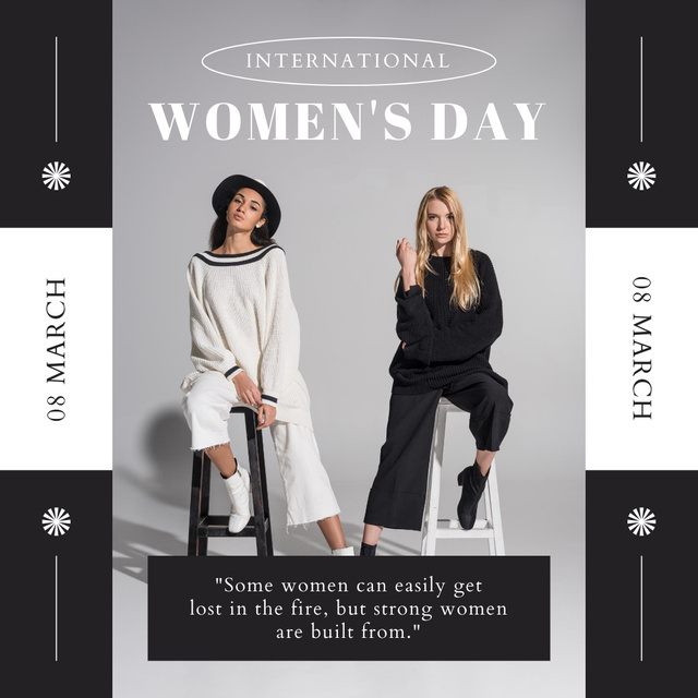 International Women's Day with Stylish Women Instagram tervezősablon